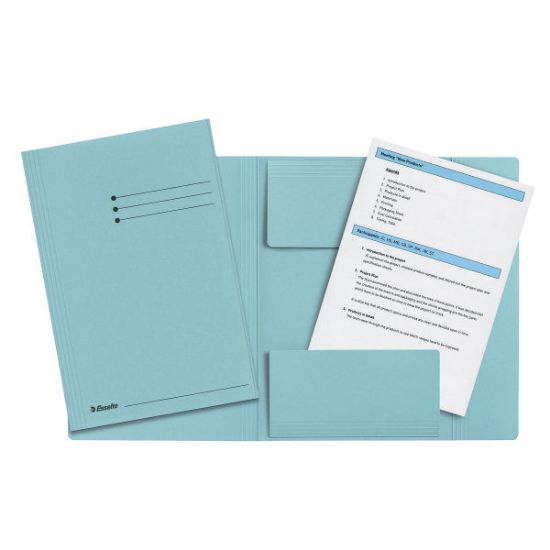 Map 3-kleps folio Esselte blauw