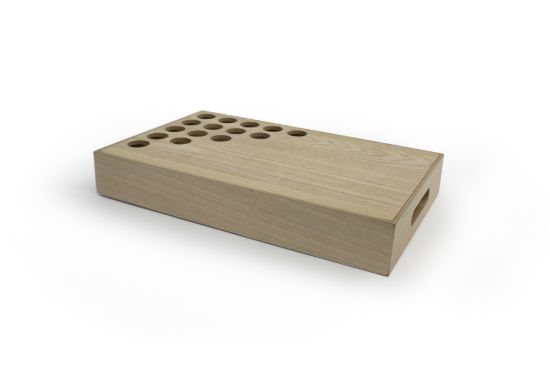 Dienblad voor proefbuis naturel