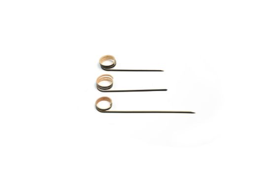 Prikker bamboe met krul zwart 120 mm 100 stuks opdienen