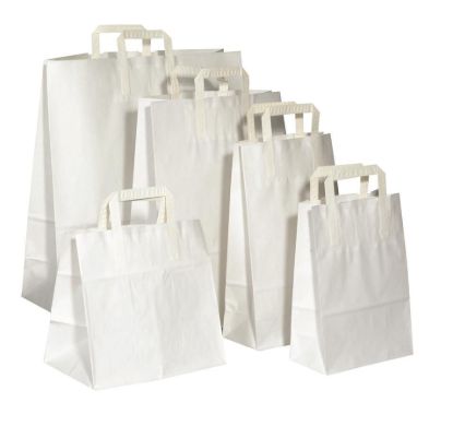 Kraftzak wit 32+17x25 cm