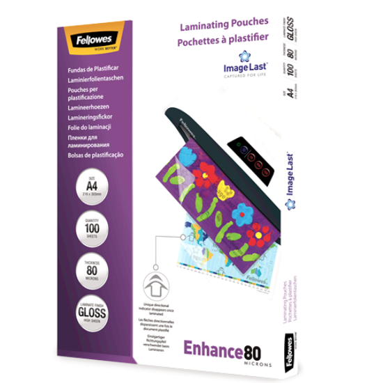 Lamineerhoezen Fellowes A4 80mic glanzend 100st