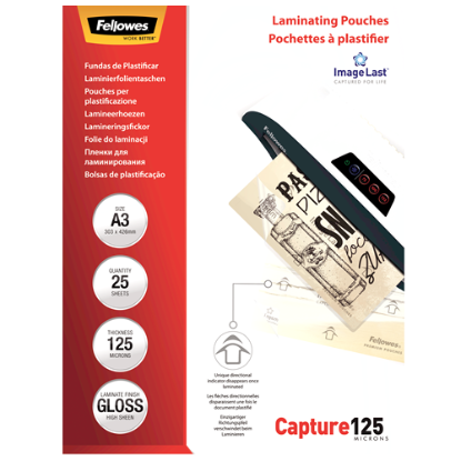 Lamineerhoezen Fellowes A3 125mic glanzend 25st