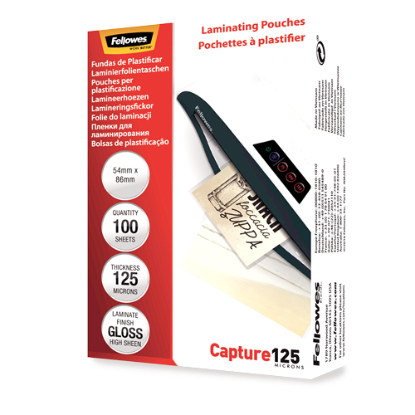 Lamineerhoezen Fellowes 54x86mm 125mic glanzend 100st