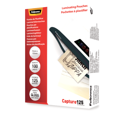 Lamineerhoezen Fellowes 75x105mm 125mic glanzend 100st