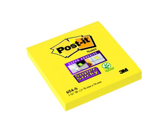 Post-it neon geel 76mmx76mm  90vel