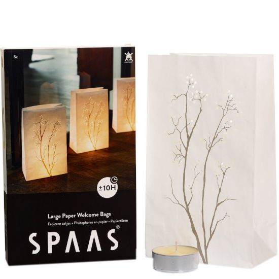 Welcome bags large met maxi theelicht 8 stuks