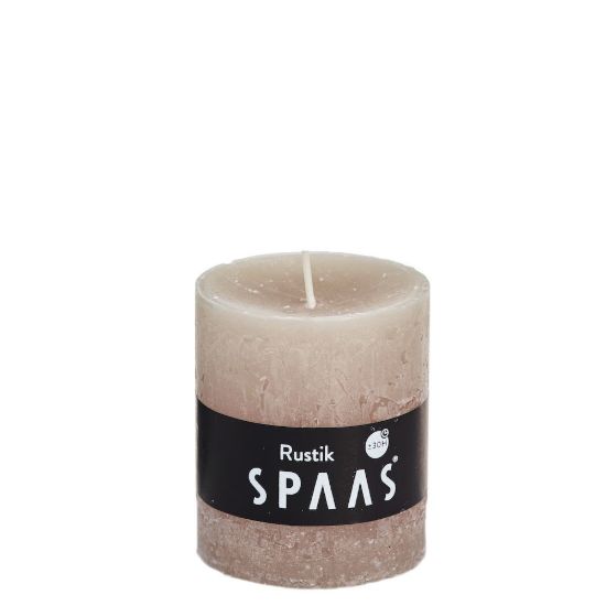 Rustieke cilinderkaars beige