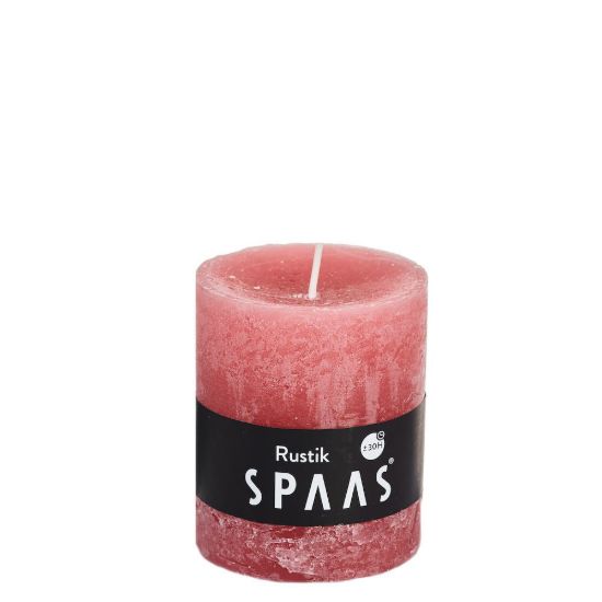 Rustieke cilinderkaars oud roze