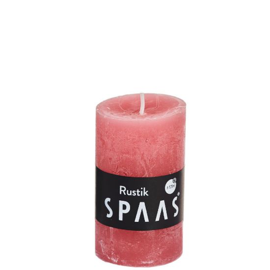Rustieke cilinderkaars oud roze