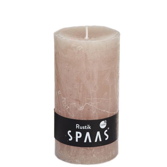 Rustieke cilinderkaars beige