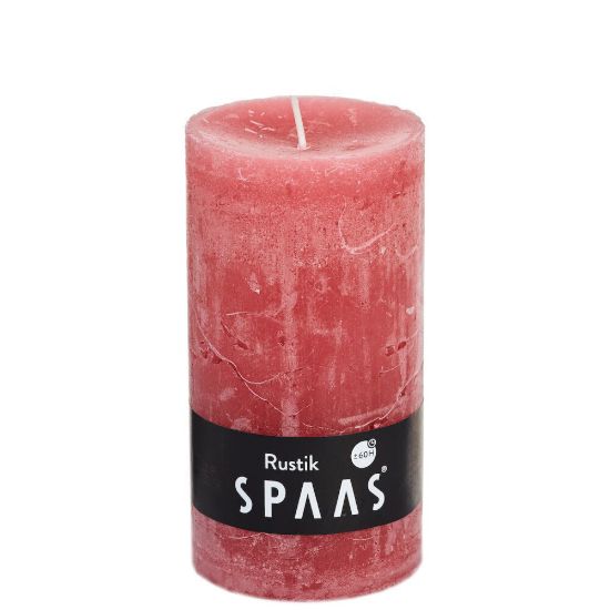 Rustieke cilinderkaars oud roze