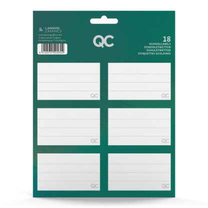 Schooletiketten QC sparkle groen