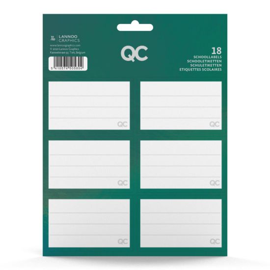 Schooletiketten QC sparkle groen