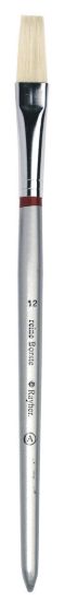 Rayher sleperpenseel, wit varkenshaar, maat 12, plat, korte steel, 3713600