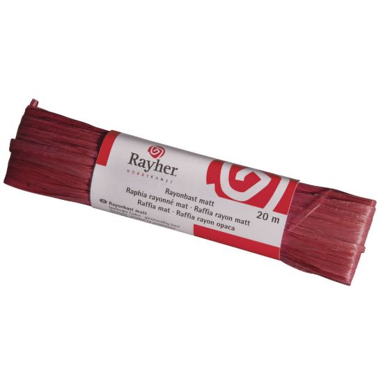 Raffia, mat wijnrood, doorlopende draad van 20 