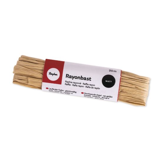 Raffia, mat naturel, doorlopende draad van 20 meter