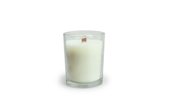 kaars medium wit helder glas