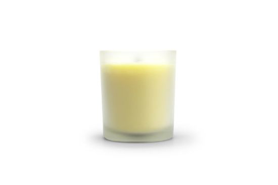 kaars medium zachtgeel mat glas