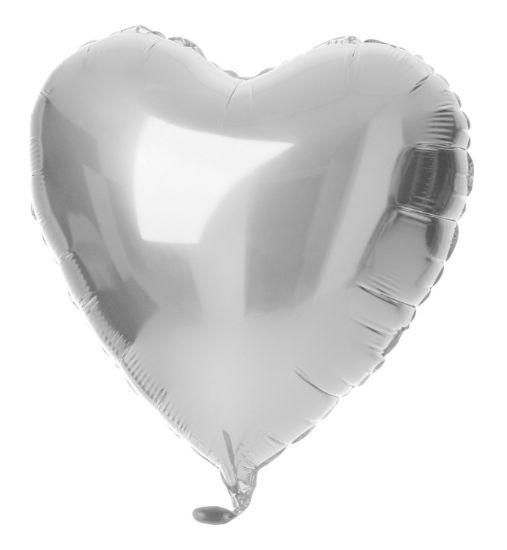 Folieballon hart zilver
