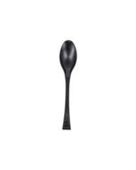 Afbeeldingen van Herbruikbare lepel zwart PS 180mm (50st)