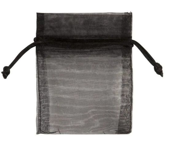 Organza zakje klein zwart