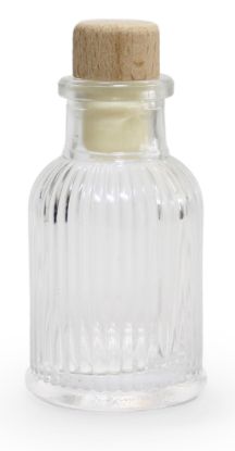 Glazen ribbelflesje transparant 40ml