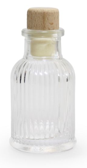 Glazen ribbelflesje transparant 40ml