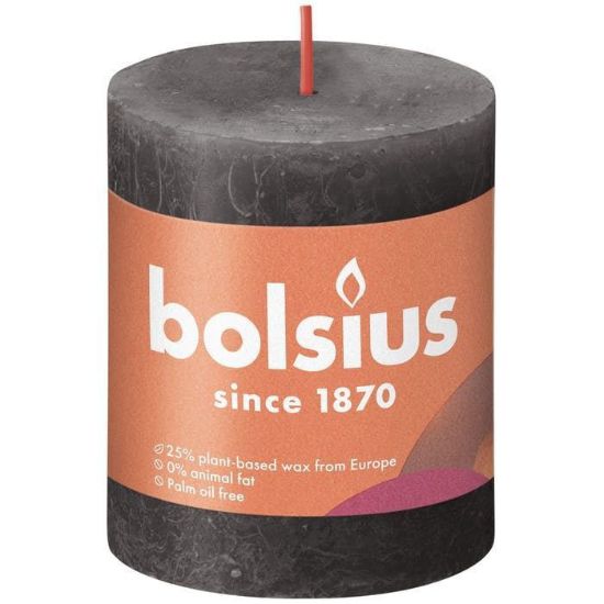 Rustiek stompkaars stormy grey 80/68
