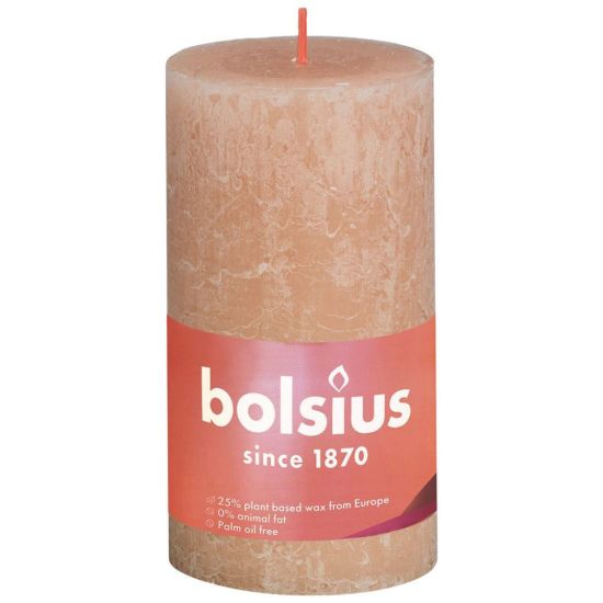 Rustiek stompkaars misty pink 130/68
