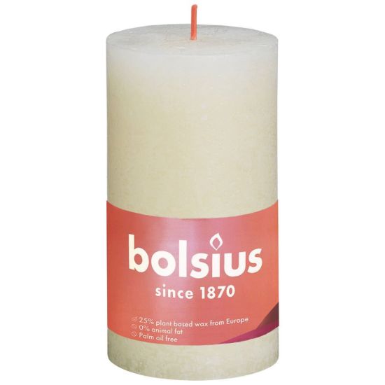 Rustiek stompkaars soft pearl 130/68
