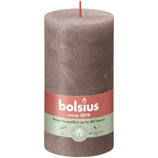 Rustiek stompkaars rustic taupe 130/68