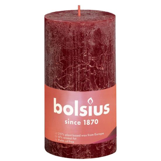 Rustiek stompkaars velvet red 130/68