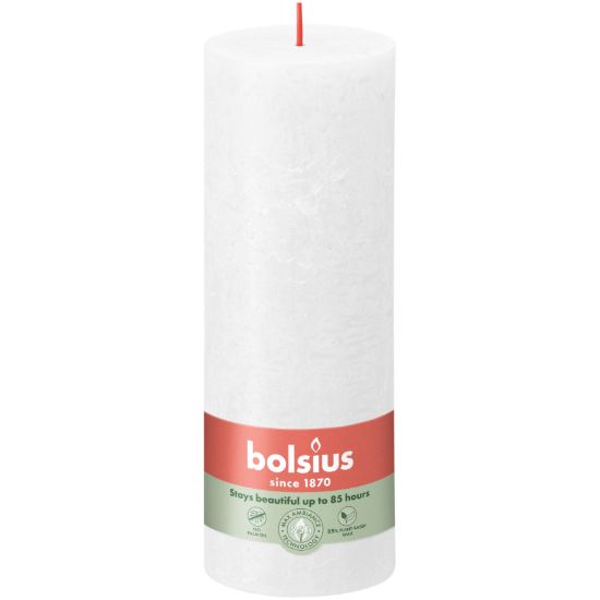 Rustiek stompkaars cloudy white 190/68