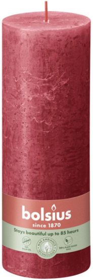 Rustiek stompkaars delicate red 190/68