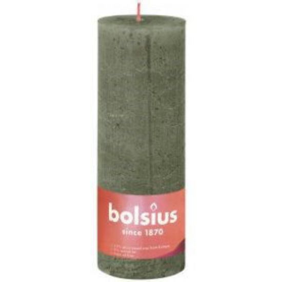 Rustiek stompkaars fresh olive 190/68