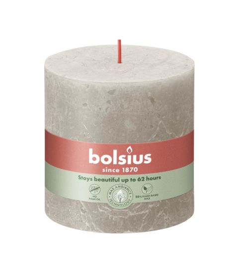 Rustiek stompkaars sandy grey 100/100