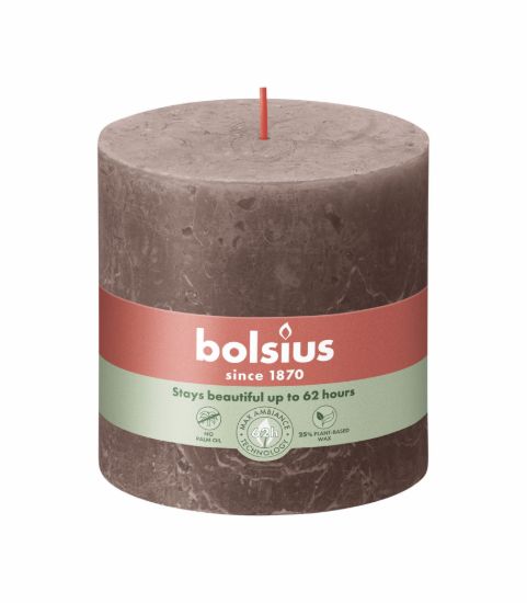 Rustiek stompkaars rustic taupe 100/100