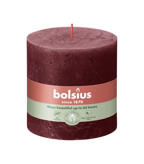 Rustiek stompkaars velvet red 100/100