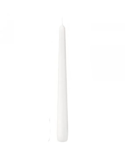 Gotische kaars Bolsius wit, 240mm x Ø23mm, 7h