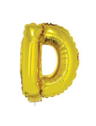 Folieballon letter D goud 41 cm