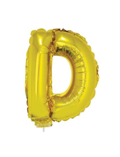 Folieballon letter D goud 41 cm