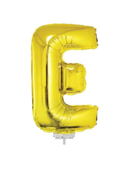 Folieballon letter E goud 41 cm
