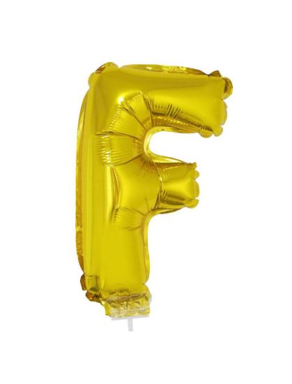 Folieballon letter F goud 41 cm