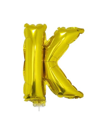 Folieballon letter K goud 41 cm