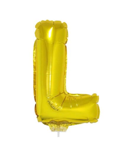 Folieballon letter L goud 41 cm