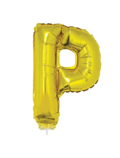 Folieballon letter P goud 41 cm