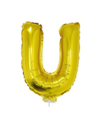 Folieballon letter U goud 41 cm