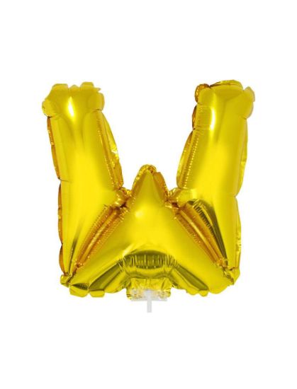 Folieballon letter W goud 41 cm