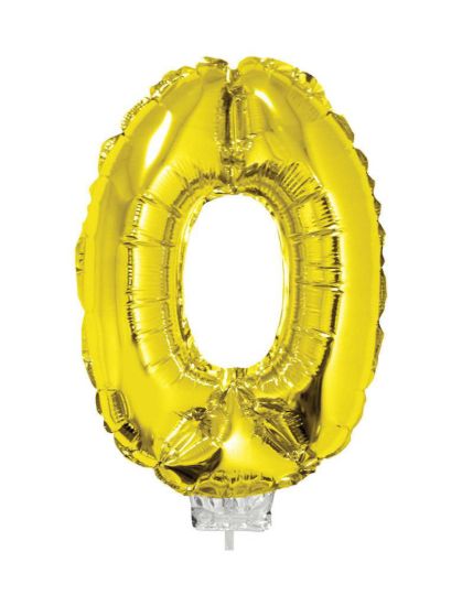 Folieballon cijfer 0 goud 41 cm