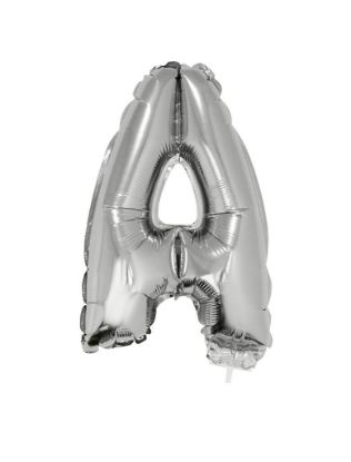 Folieballon letter A zilver 41 cm